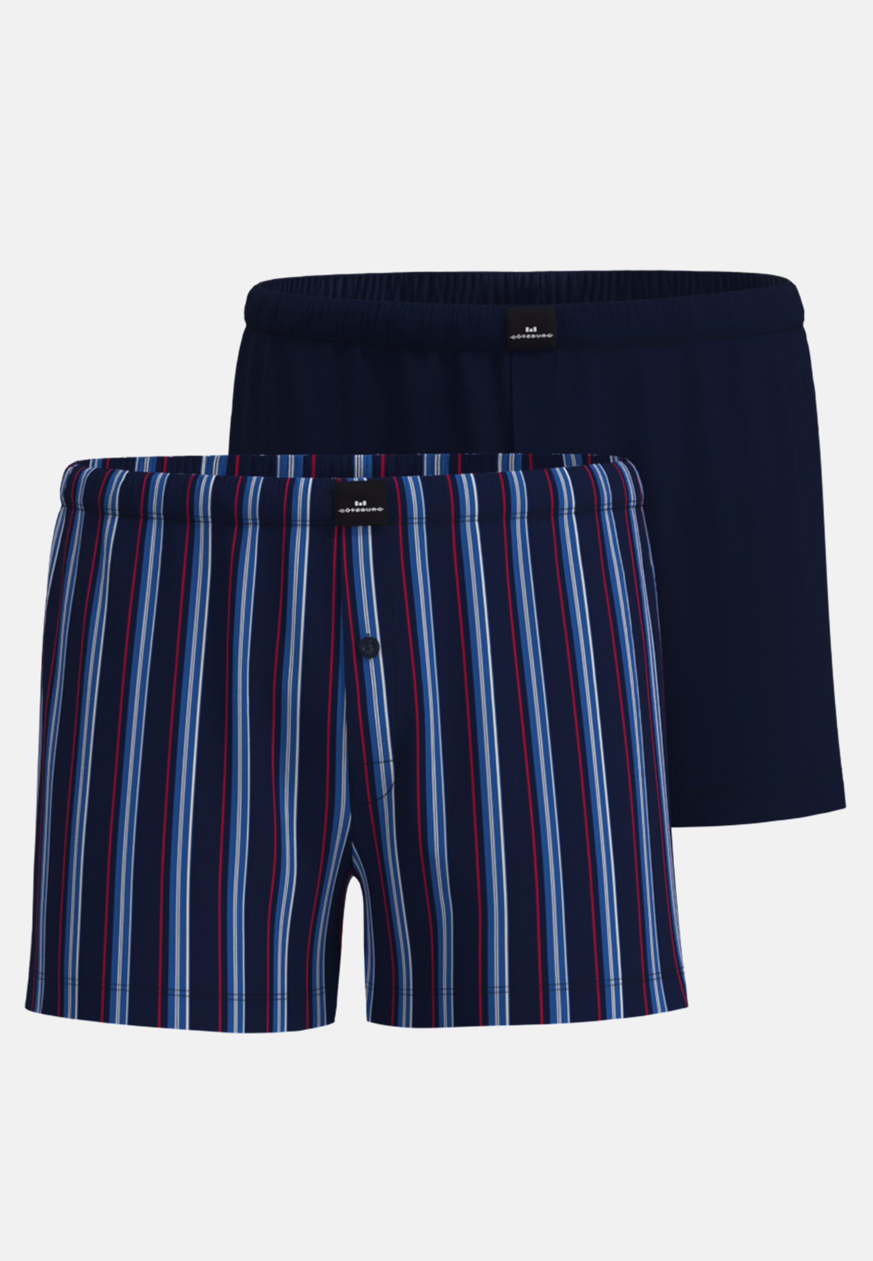 GÖTZBURG Herren Boxershort blau längsgestreift 2er Pack
