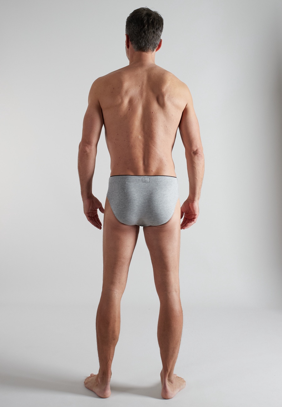 GÖTZBURG Herren Slip grau uni 2er Pack