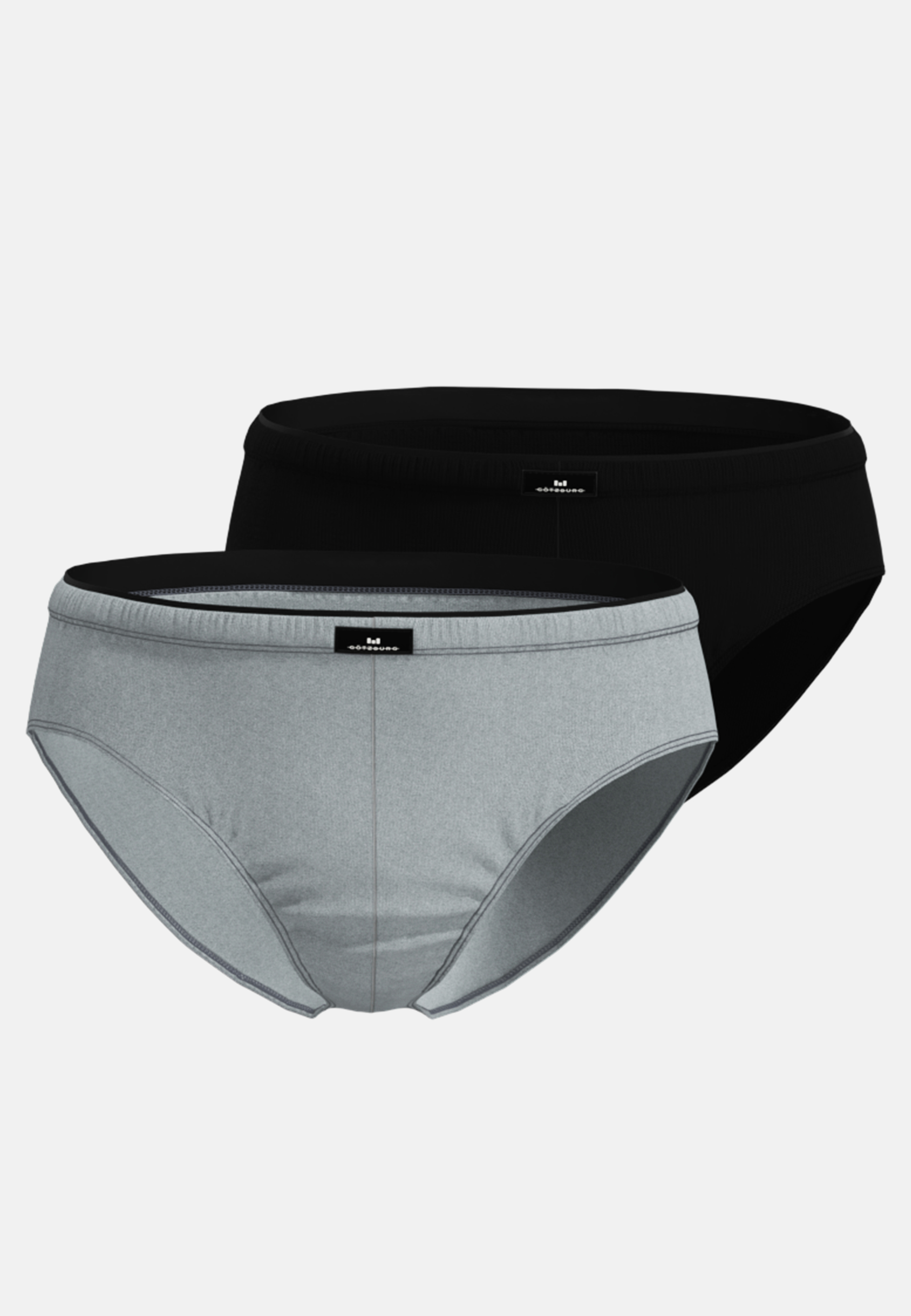 GÖTZBURG Herren Slip grau uni 2er Pack