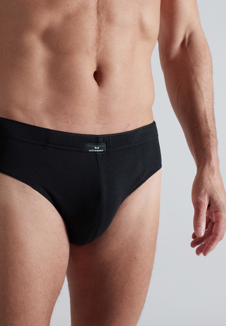 GÖTZBURG Herren Slip schwarz uni 2er Pack