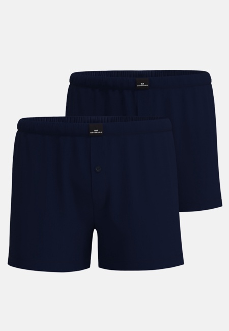GÖTZBURG Herren Boxershort blau uni 2er Pack
