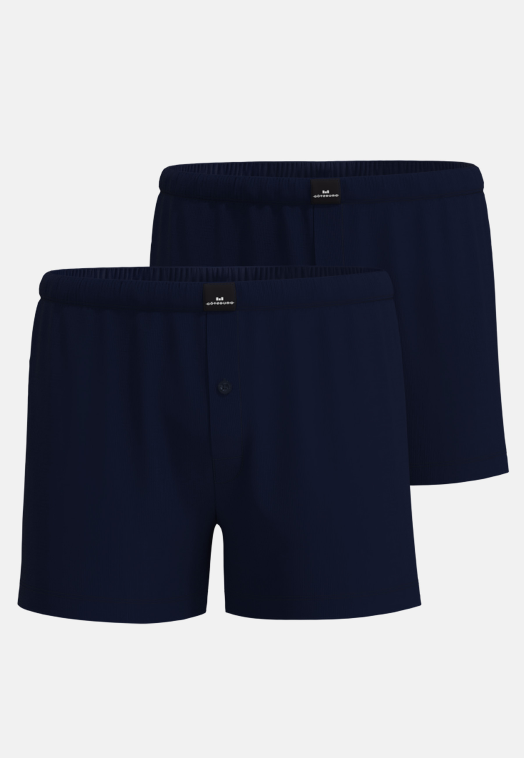 GÖTZBURG Herren Boxershort blau uni 2er Pack