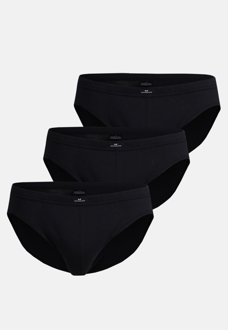 Herren Sport-Slip schwarz uni 3er Pack