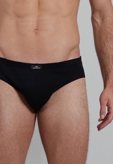 Herren Sport-Slip schwarz uni 3er Pack