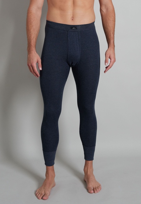 Herren lange Unterhose grau quergestreift 1er Pack